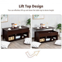Load image into Gallery viewer, Lift Top Coffee Table with Storage Lower Shelf-Brown