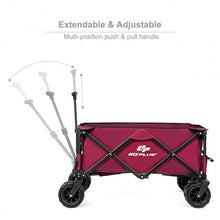 Load image into Gallery viewer, Collapsible Outdoor Utility Garden Trolley Folding Wagon-Wine