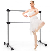Load image into Gallery viewer, 4 Feet Portable Double Freestanding Barre Dancing Stretching-Silver