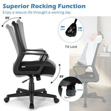 Load image into Gallery viewer, Height Adjustable Mid Back Task Chair Mesh Office Chair with Lumbar Support