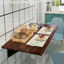 Load image into Gallery viewer, 40'' x 14'' Wall-Mounted Desk Rubber Wood Dining Table with Sturdy Steel Bracket