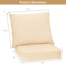 Load image into Gallery viewer, Deep Seat Chair Cushion Pads Set with Rope Belts for Indoor and Outdoor-White