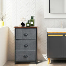 Load image into Gallery viewer, Nightstand Side Table Storage Tower Dresser Chest with 3 Drawers-Black