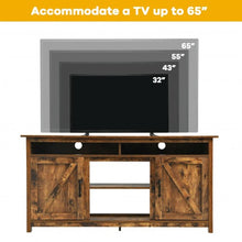 Load image into Gallery viewer, 60”Industrial TV Stand Entertainment Center with Shelve and Cabinet-Brown