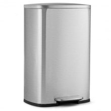 Load image into Gallery viewer, 13.2 Gallon Trash Garbage Can Stainless Steel Bin with Bucket