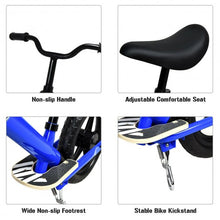Load image into Gallery viewer, 12" Kids No Pedal Balance Bike with Adjustable Seat-Blue