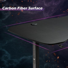 Load image into Gallery viewer, 63 inch Height Adjustable Gaming Desk with Mouse Pad and USB Gaming Handle Rack