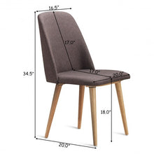 Load image into Gallery viewer, Set of 2 Leisure Accent Armless Upholstered Dining Chairs-Brown