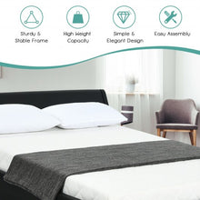 Load image into Gallery viewer, Queen Faux Leather Upholstered Platform Bed Frame Adjustable Headboard-Black