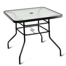 Load image into Gallery viewer, 32" Patio Tempered Glass Steel Frame Square Table