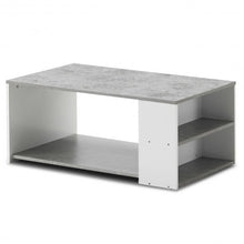 Load image into Gallery viewer, Coffee Table Sofa Side Table with Storage Shelves -Gray