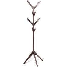 Load image into Gallery viewer, Wood Coat Rack Clothes Holder Hall Stand