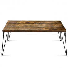 Load image into Gallery viewer, Rustic Industrial Solid Wood Rectangular Cocktail Coffee Table