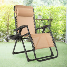 Load image into Gallery viewer, Oversize Lounge Chair Patio Heavy Duty Folding Recliner-Beige