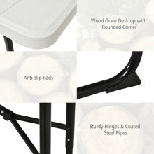 Load image into Gallery viewer, Indoor and Outdoor Folding Picnic Table Bench Set with Wood-like Texture-White