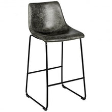 Load image into Gallery viewer, Set of 2 Bar Stool Faux Suede Upholstered Chair-Gray
