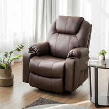 Load image into Gallery viewer, Electric Power Lift Leather Massage Sofa-Brown