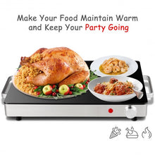 Load image into Gallery viewer, Stainless Steel Electric Warming Tray with Glass Top