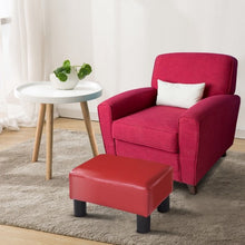 Load image into Gallery viewer, Small PU Leather Rectangular Seat Ottoman Footstool-Red