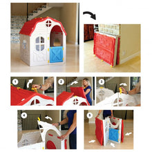 Load image into Gallery viewer, Kids Cottage Playhouse Foldable Plastic Indoor Outdoor Toy