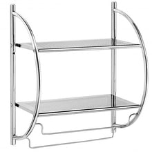 Load image into Gallery viewer, 2-Tier Wall Mount Shower Organizer Towel Storage Rack