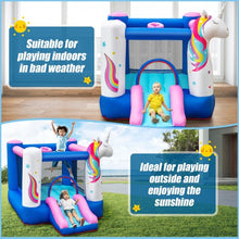 Load image into Gallery viewer, Inflatable Slide Bouncer with Basketball Hoop for Kids Without Blower