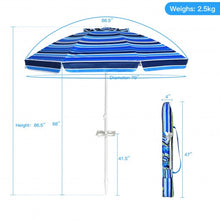 Load image into Gallery viewer, 7.2 FT Portable Outdoor Beach Umbrella with Sand Anchor and Tilt Mechanism for Poolside and Garden-Navy