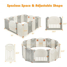 Load image into Gallery viewer, 16 Panel Activity Safety Baby Playpen w/ Lock Door-Beige