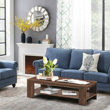 Load image into Gallery viewer, 47" 2-Tier Rectangular Coffee Table with Storage Shelf-Walnut