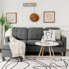 Load image into Gallery viewer, Convertible L-shaped Sectional Sofa Couch with Massage Cushion-Dark Gray