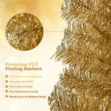 Load image into Gallery viewer, 6 ft Tinsel Tree Unlit Slim Pencil Christmas Tree-Champagne