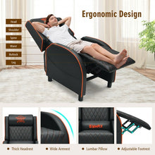 Load image into Gallery viewer, Massage Gaming Recliner Chair w/Headrest & Adjustable Backrest - Home Theater-OR
