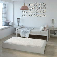 Load image into Gallery viewer, Twin Size Wooden Slat Trundle Platform-White