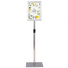 Load image into Gallery viewer, 8.5" x 11" Aluminum Adjustable Pedestal Poster Stand Holder-Silver