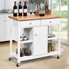 Load image into Gallery viewer, Rolling Kitchen Trolley Island Utility Cart Storage Shelf-White