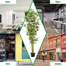 Load image into Gallery viewer, 6 ft Artificial Bamboo Silk Tree Decorative Planter