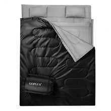 Load image into Gallery viewer, 2 Person Waterproof Sleeping Bag with 2 Pillows-Black