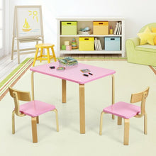 Load image into Gallery viewer, 3 Piece Kids Wooden Activity Table and 2 Chairs Set-Pink