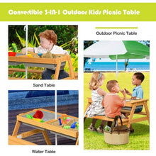 Load image into Gallery viewer, 3 In 1 Convertible Picnic Table Set for Kids