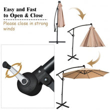 Load image into Gallery viewer, 10FT 360° Rotation Solar Powered LED Patio Offset Umbrella-Beige