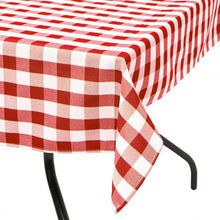 Load image into Gallery viewer, 10 Pcs 52" x 52" Square Polyester Plaid Dinner Tablecloth-Red