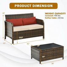 Load image into Gallery viewer, 2Pcs Cushioned Patio Rattan Furniture Set