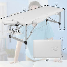 Load image into Gallery viewer, 72"L Portable Massage Table w/ Free Carry Case-White