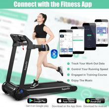 Load image into Gallery viewer, 3HP Folding Electric Treadmill Running Machine with Bluetooth Speaker-Blue