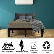 Load image into Gallery viewer, 14" Full Size Wood Platform Bed Frame with Wood Slat Support-Brown