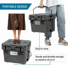 Load image into Gallery viewer, 16 Quart Portable Ice Cooler with 24 Cans-Gray
