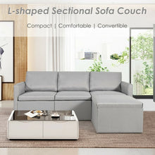 Load image into Gallery viewer, Convertible L-Shaped Sectional Sofa Couch with Reversible Chaise-Light Gray
