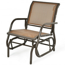 Load image into Gallery viewer, Outdoor Single Swing Glider Rocking Chair with Armrest-Brown