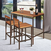 Load image into Gallery viewer, 3 PCS Patio Rattan Wicker Bar Dining Furniture Set