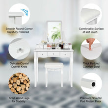 Load image into Gallery viewer, Vanity Set of Mirror Drawers Storage Box Makeup-White
